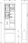 Zähleranschlußsäule 2100x590x320mm ZAS-S2-TSG-eHz Westn 