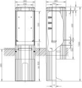 Freiluftsäule M-Platte FB1BH3,H=1350mm SL135P 
