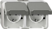 SCHUKO-Doppel-Steckdose lichtgrau MEG2321-8029 