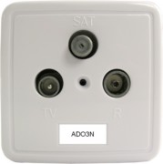 Stichleitungsdose 3f. incl.APR.+Platte rws ADO3N 