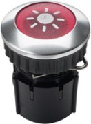 Klingeltaster rund 14,6mm Knopf rot, Hülse alu PROTACT 101 LED 
