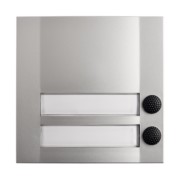 Klingeltaster 2fach 90x90x18,5mm, sil/sw DOMOLUX DUO SIM/SW 