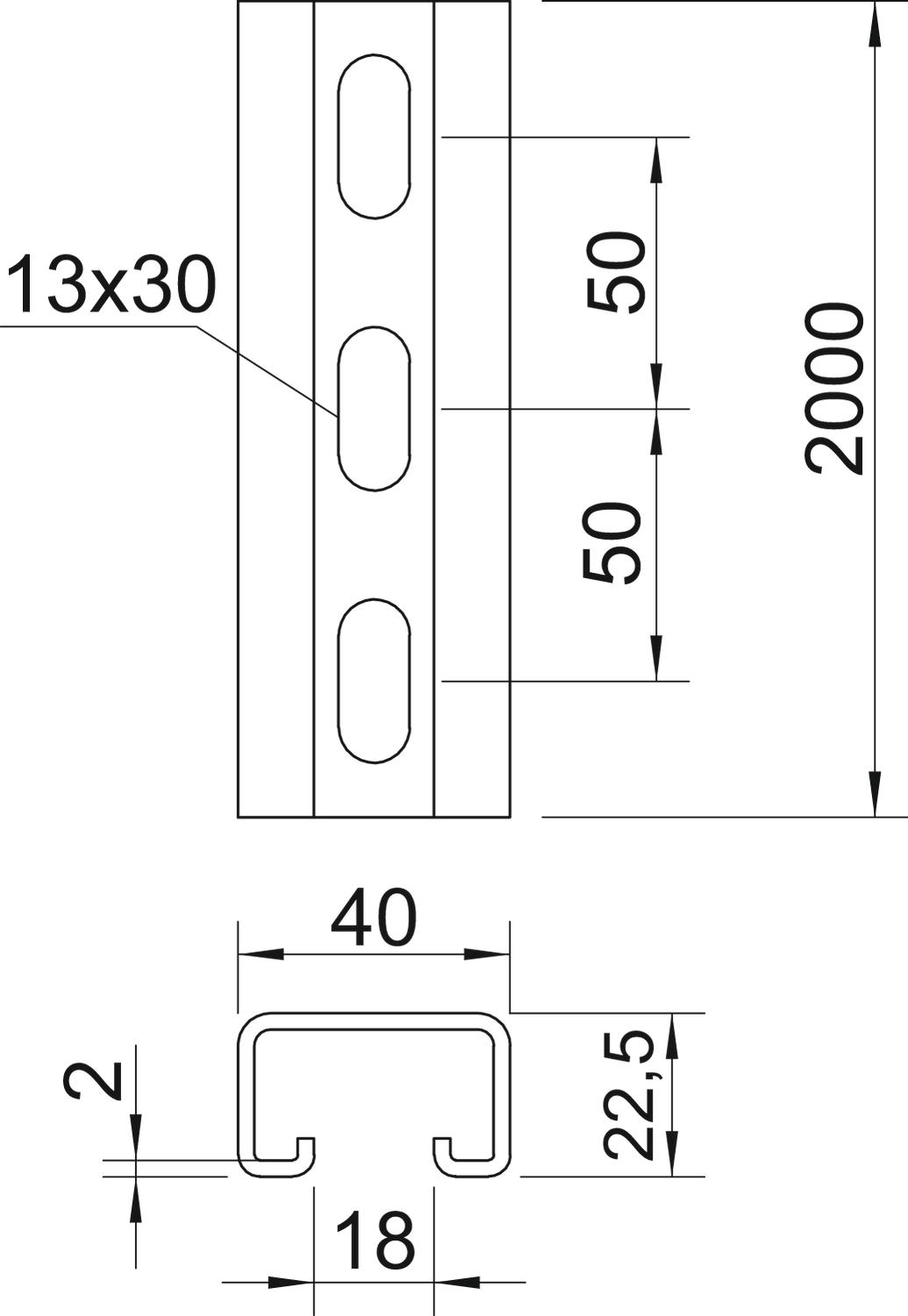 Montageschiene MS4022P2000A2 