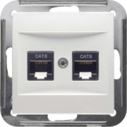 UAE-Steckdose Cat6 2fach alu D 11.1858/8.70 UAEC6 