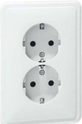 SCHUKO-Steckdose 2fach,reinweiß H 80.6412.02 
