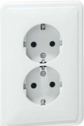 SCHUKO-Steckdose 2fach,weiß H 80.6412 SI W 