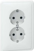 SCHUKO-Steckdose 2fach,reinweiß H 80.6412.02 SI 