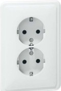 SCHUKO-Steckdose 2fach,weiß H 80.6412 W 