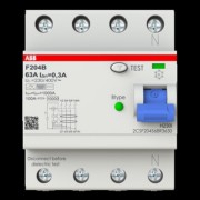 FI-Schutzschalter TypB 4P 63A,300mA,3kA,4TE F204B-63/0,3-4TE 