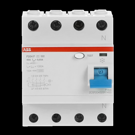 FI-Schutzschalter 4p,Type F, 40A, 30mA F204F-40/0,03 