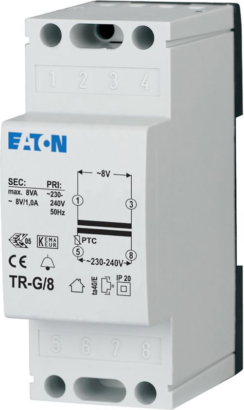 Eaton Klingeltransformator 8V/1A TR-G/8 