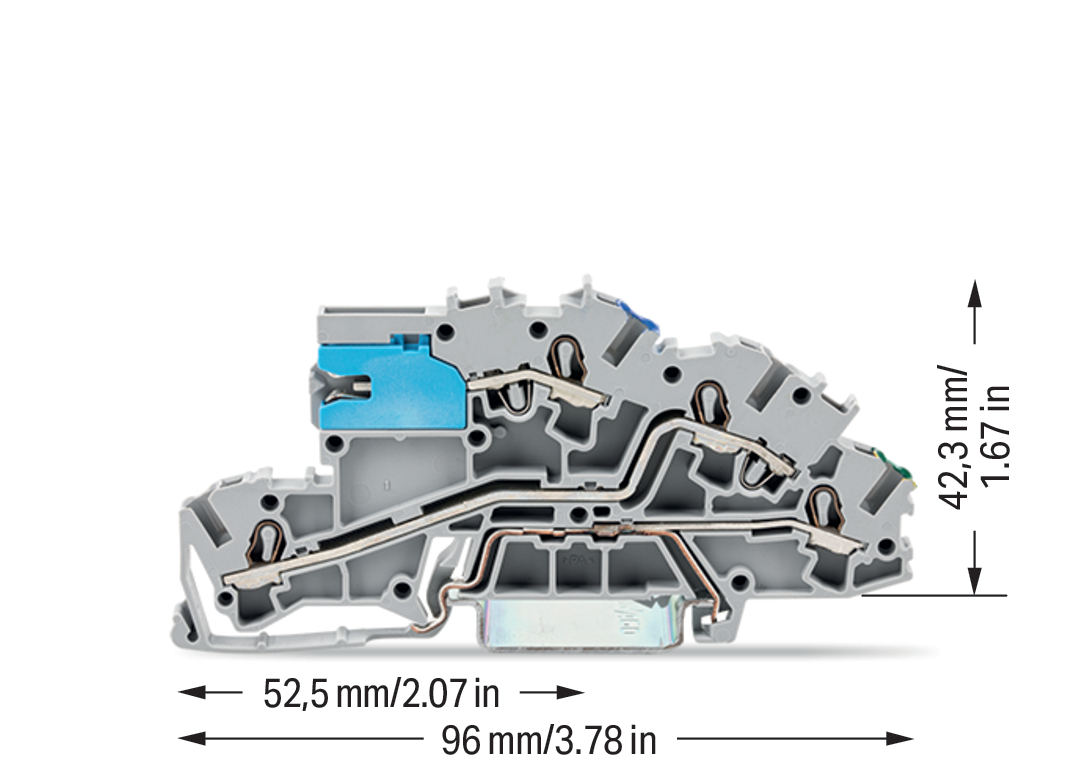 Installationsetagenklemme 4mm² NT/L/PE grau 2003-7641 