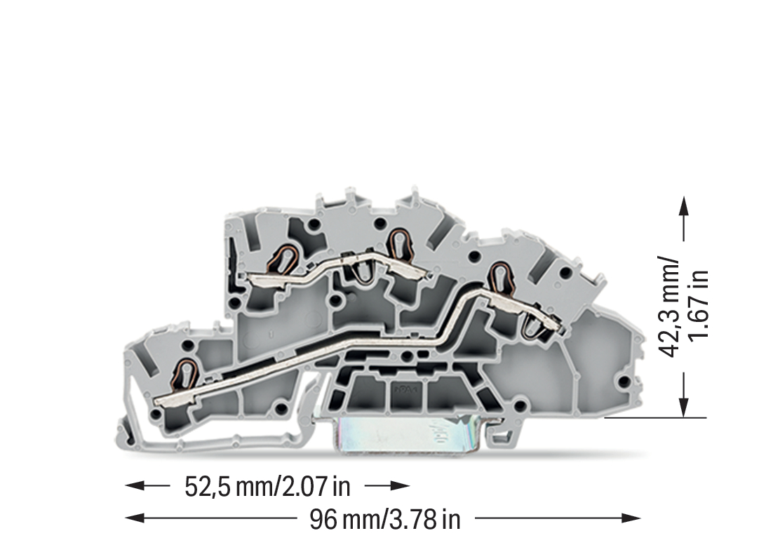 Installationsetagenklemme 4mm² L/L grau 2003-7642 