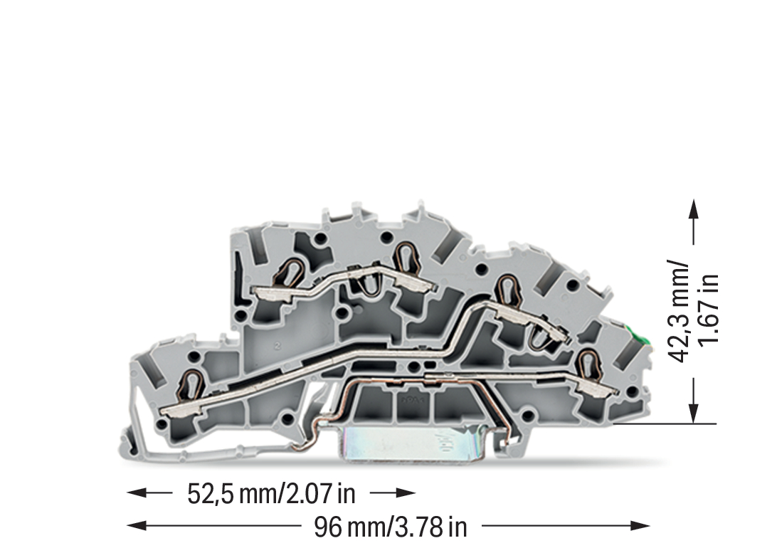Installationsetagenklemme 4mm² L/L/PE grau 2003-7645 