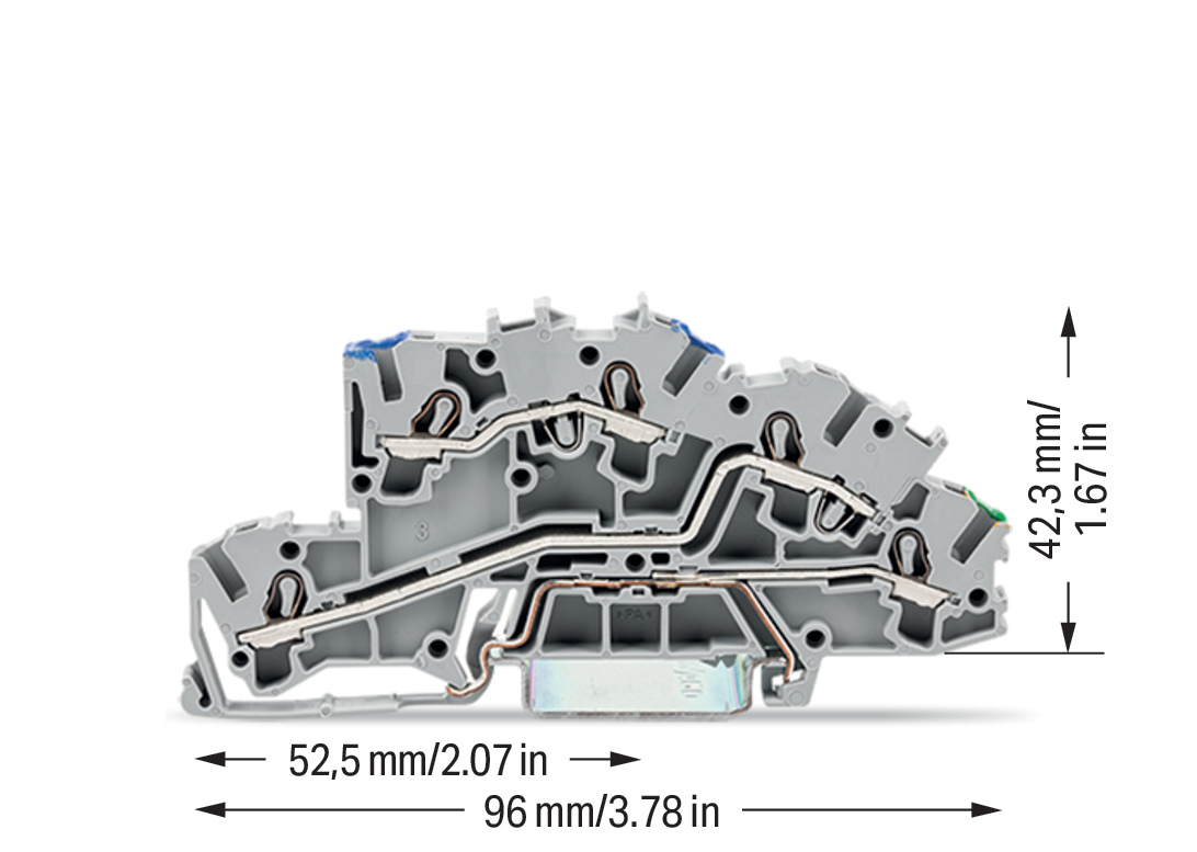 Installationsetagenklemme 4mm² N/L/PE grau 2003-7646 