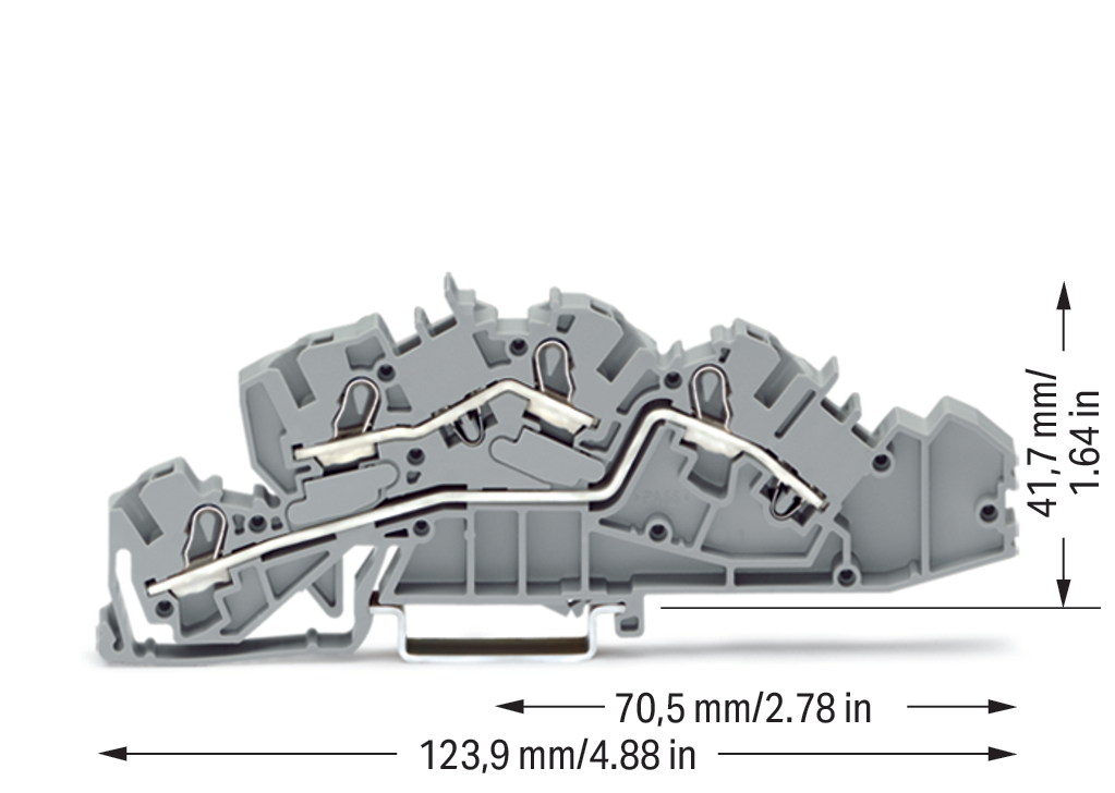 Installations-Etagenklemme L/L 4/6qmm grau 2005-7642 