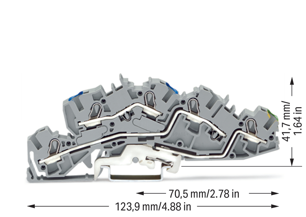 Installations-Etagenklemme N/L/PE 4/6qmm grau 2005-7646 