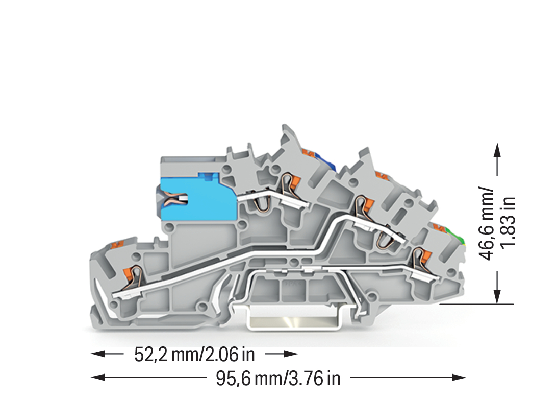 Installationsetagenklemme 2,5 mm² mit Drücker 2203-7641 