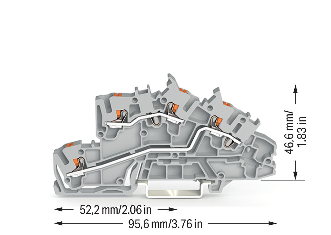 Installationsetagenklemme 2,5 mm² mit Drücker 2203-7642 