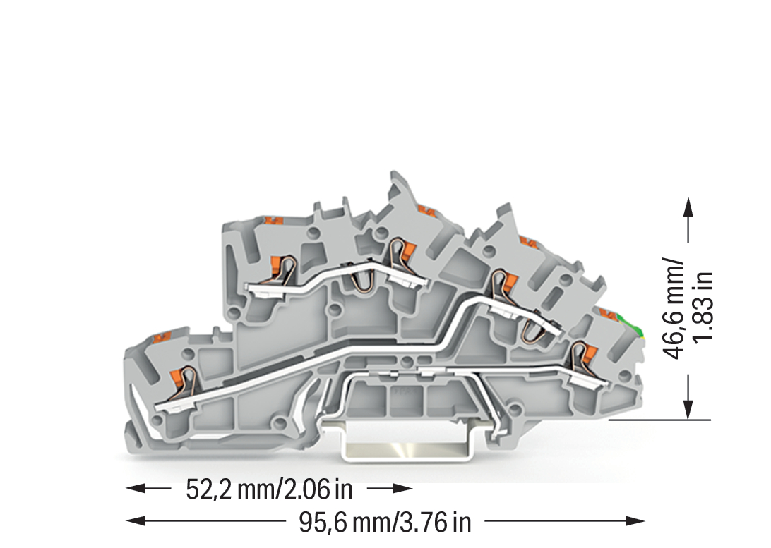 Installationsetagenklemme 2,5 mm² mit Drücker 2203-7645 