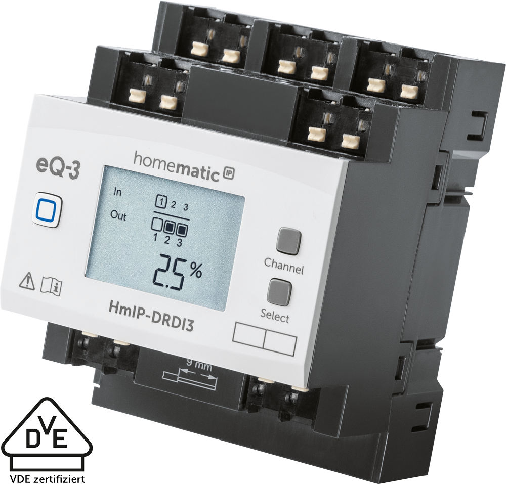 eQ-3 Dimmaktor 3fach Hutsch.Montage HmIP-DRDI3 