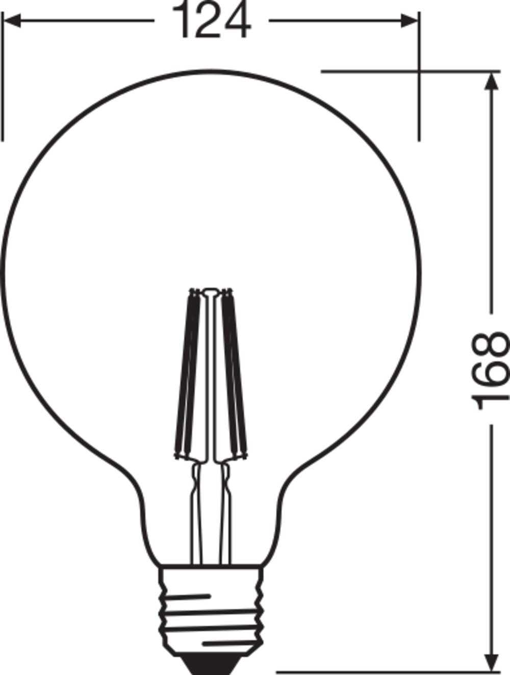 OSRAM LAMPE LED-Vintage-Lampe E27, 824 1906GLOBE7/824FILGD 