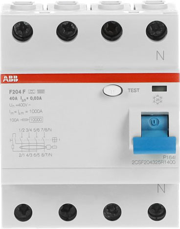 FI-Schutzschalter 4p,Type F, 40A, 30mA F204F-40/0,03 