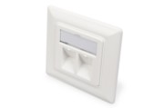 DIGITUS Zentralplatte 2-fach 80x80, RAL9010, RJ45 DN-93801-1 