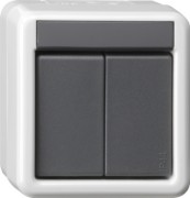 KNX Taster BA 2fach grau AP 2Punkt 516230 