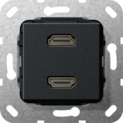 HDMI 2fach Kabelpeitsche sw matt 567210 