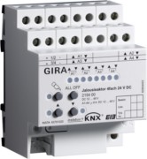 Jalousieaktor 4fach 24VDC KNX/EIB REG 215400 