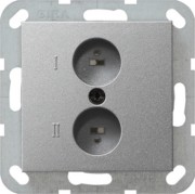 Stereo-Steckdose alu System55 040226 