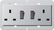 Doppelsteckdose 13A abschaltbar alu 278326 