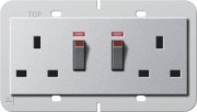 Doppelsteckdose 13A abschaltbar alu 278426 