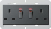 Doppelsteckdose 13A abschaltbar anth 278428 