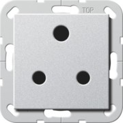 Steckdose Round Pin 15A abschaltbar alu 277426 