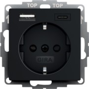 Steckdose+USB Schwarz 2459005 