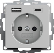 Steckdose+USB Grau 2459015 