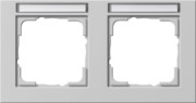 Abdeckrahmen 2-f. waager.BSF grau 109237 