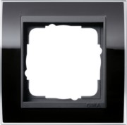 Abdeckrahmen 1fach klar schwarz 0211738 