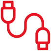 Icon zeigt Stecker als Symbol für Anschlussservice