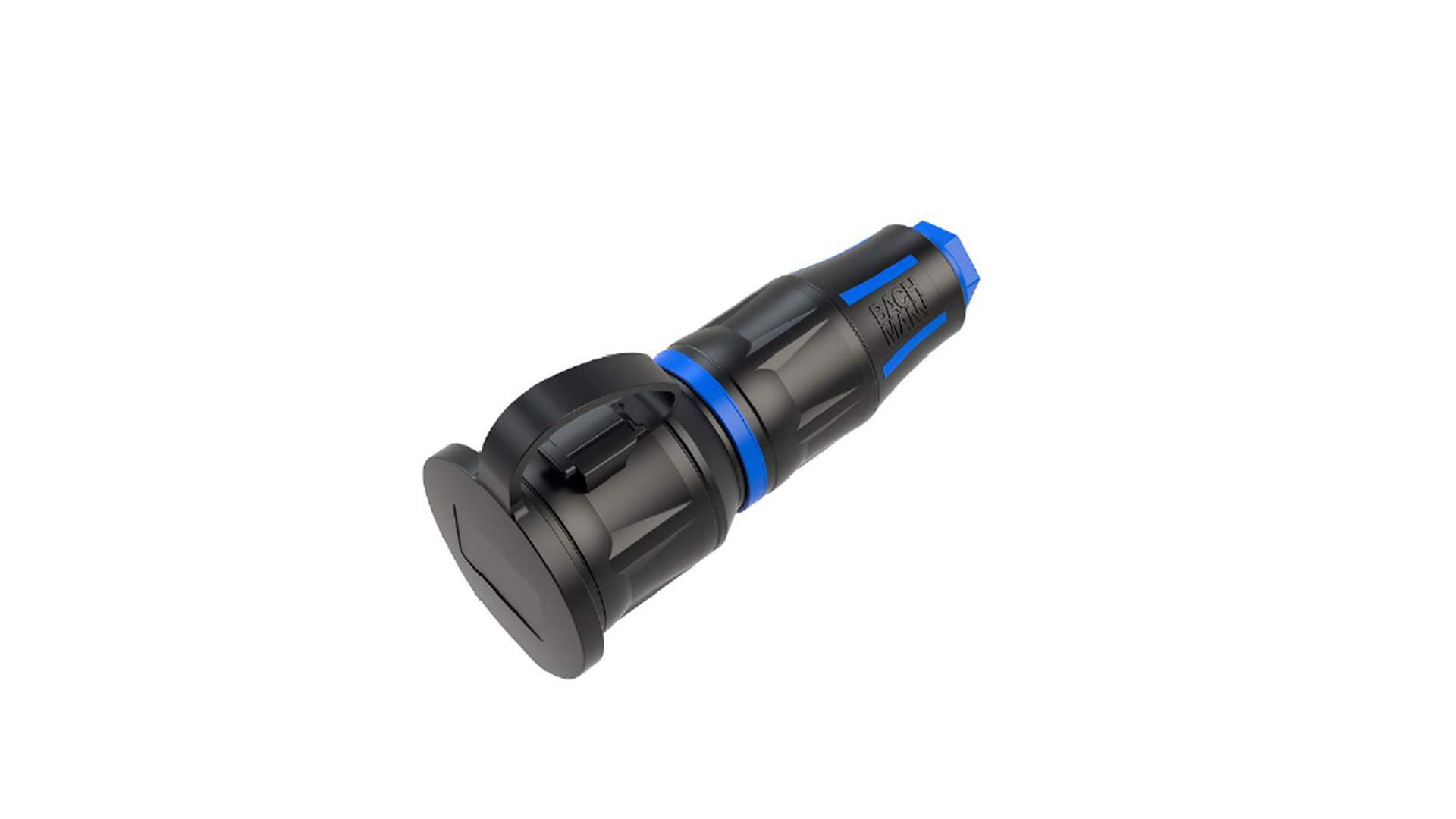 Profi-Schutzkontaktkupplung mit Deckelband CEE7/3 gummiert BM0017349