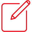 Icon zeigt Stift und Zettel als Symbol für Beratung und Planung