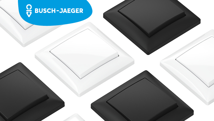 Das Headerbild der Seite zeigt Schalter des Herstellers Busch-Jaeger