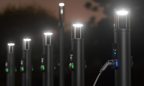 Leuchtende Ladesäulen