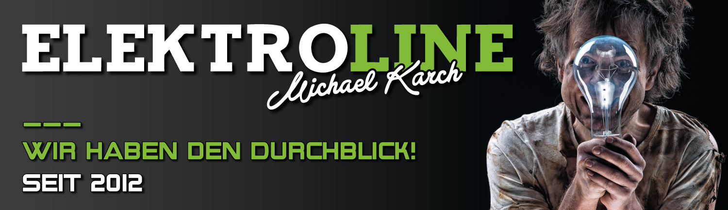 Firmenlogo neben einm Mann mit Glühbirne vor dem Gesicht