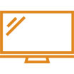 Icon zeigt Fernseher als Symbol für Flat TV Wandmontage