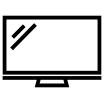 Icon zeigt Fernseher als Symbol für Flat TV Wandmontage