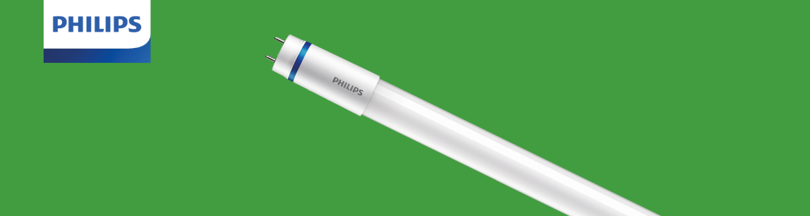Gruener Banner von Philips mit LEDtube