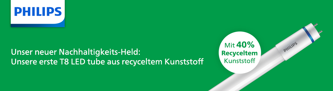 Grüner Banner mit Leuchtstoffröhre